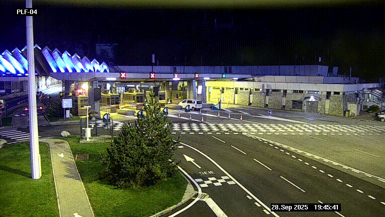 Webcam au péage du tunnel du Mont-Blanc, côté entrée France à Chamonix, au bout de l'A40