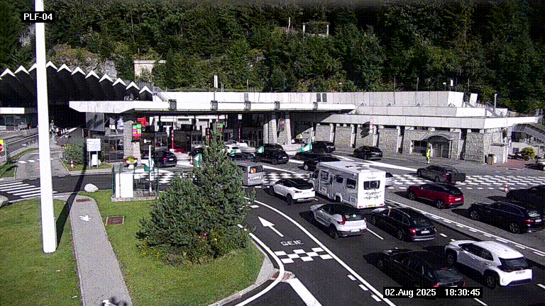 <h2>Webcam au péage du tunnel du Mont-Blanc, côté entrée France à Chamonix, au bout de l'A40</h2>