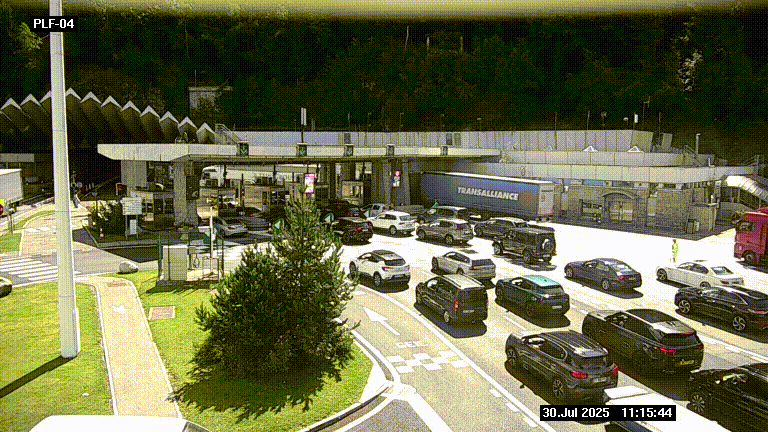 <h2>Webcam au péage du tunnel du Mont-Blanc, côté entrée France à Chamonix, au bout de l'A40</h2>