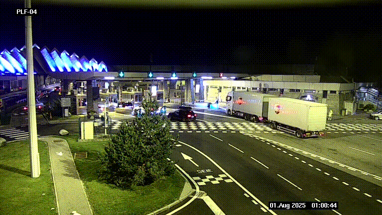Webcam au péage du tunnel du Mont-Blanc, côté entrée France à Chamonix, au bout de l'A40