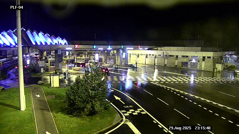 Webcam au péage du tunnel du Mont-Blanc, côté entrée France à Chamonix, au bout de l'A40