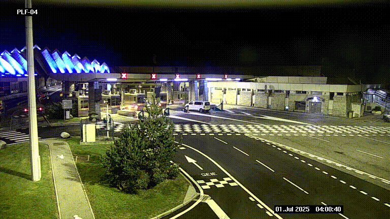 Webcam au péage du tunnel du Mont-Blanc, côté entrée France à Chamonix, au bout de l'A40