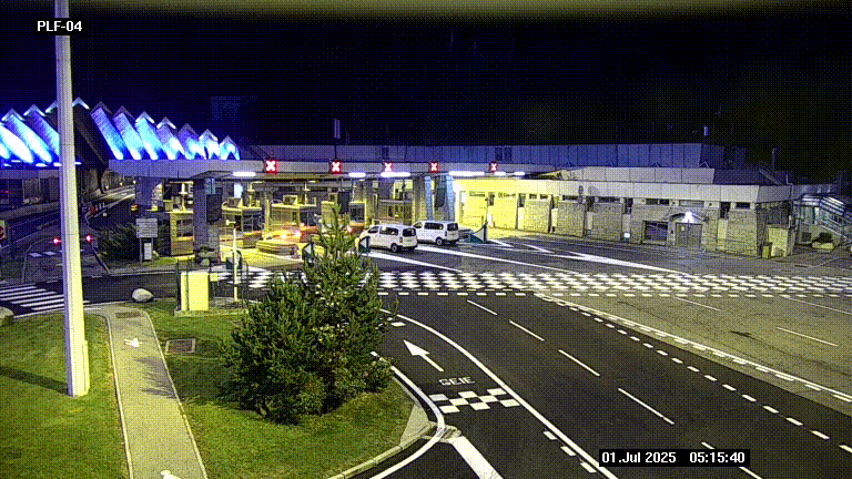 Webcam au péage du tunnel du Mont-Blanc, côté entrée France à Chamonix, au bout de l'A40