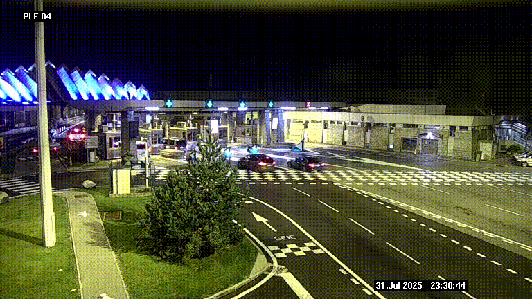 Webcam au péage du tunnel du Mont-Blanc, côté entrée France à Chamonix, au bout de l'A40