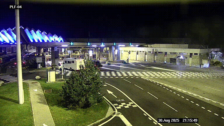 Webcam au péage du tunnel du Mont-Blanc, côté entrée France à Chamonix, au bout de l'A40