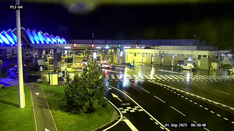 Webcam au péage du tunnel du Mont-Blanc, côté entrée France à Chamonix, au bout de l'A40