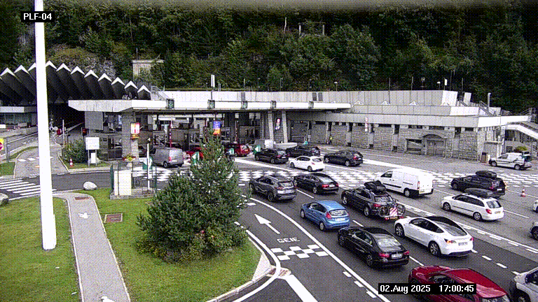 <h2>Webcam au péage du tunnel du Mont-Blanc, côté entrée France à Chamonix, au bout de l'A40</h2>