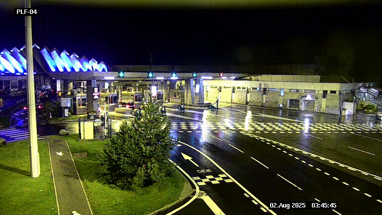 Webcam au péage du tunnel du Mont-Blanc, côté entrée France à Chamonix, au bout de l'A40