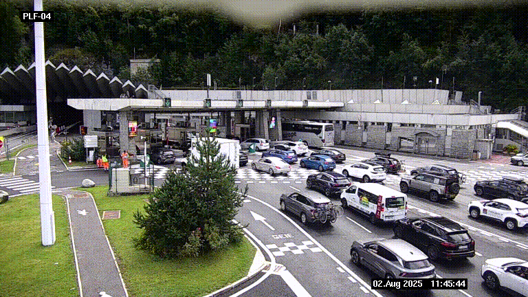<h2>Webcam au péage du tunnel du Mont-Blanc, côté entrée France à Chamonix, au bout de l'A40</h2>