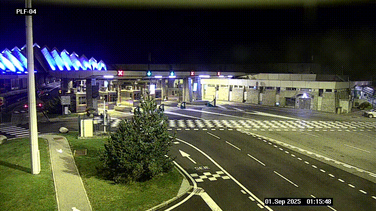 Webcam au péage du tunnel du Mont-Blanc, côté entrée France à Chamonix, au bout de l'A40