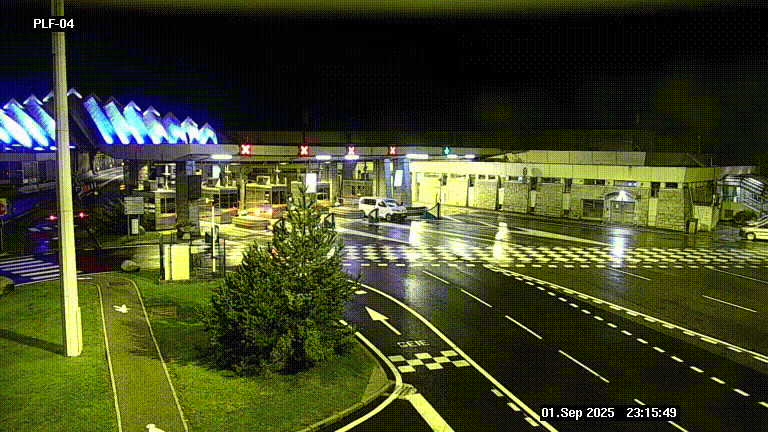Webcam au péage du tunnel du Mont-Blanc, côté entrée France à Chamonix, au bout de l'A40