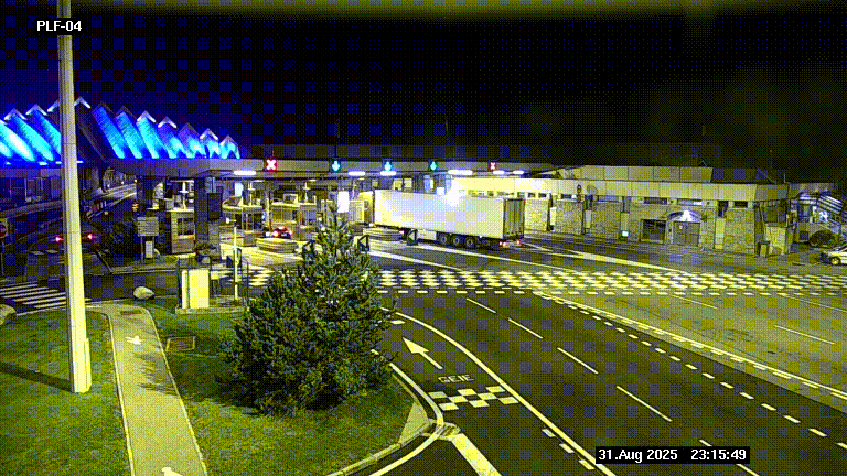 Webcam au péage du tunnel du Mont-Blanc, côté entrée France à Chamonix, au bout de l'A40