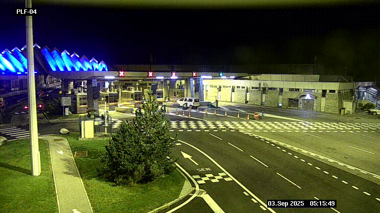 Webcam au péage du tunnel du Mont-Blanc, côté entrée France à Chamonix, au bout de l'A40