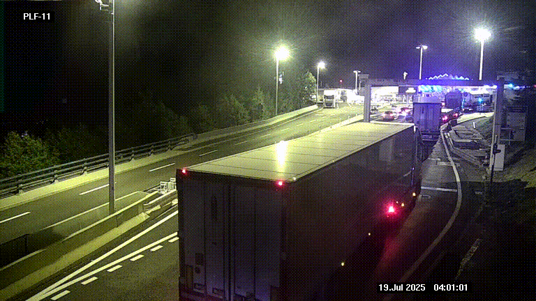 <h2>Caméra avant le péage du tunnel du Mont-Blanc, côté entrée France à Chamonix-Mont-Blanc, à la fin de la N205</h2>