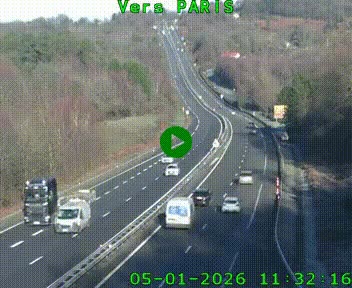 <h2>Caméra routière sur l'autoroute A20 à Bessines-sur-Gartempe. Vue orientée vers Paris</h2>