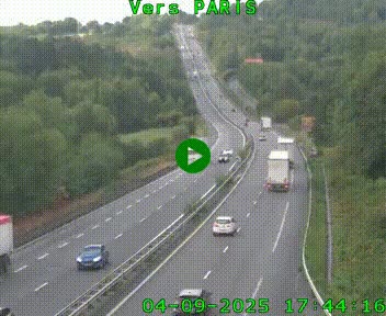 <h2>Caméra routière sur l'autoroute A20 à Bessines-sur-Gartempe. Vue orientée vers Paris</h2>