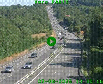 Caméra routière sur l'autoroute A20 à Bessines-sur-Gartempe. Vue orientée vers Paris