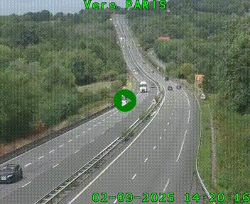 Caméra routière sur l'autoroute A20 à Bessines-sur-Gartempe. Vue orientée vers Paris