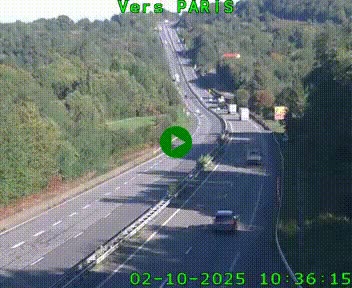 <h2>Caméra routière sur l'autoroute A20 à Bessines-sur-Gartempe. Vue orientée vers Paris</h2>
