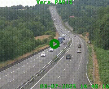 Caméra routière sur l'autoroute A20 à Bessines-sur-Gartempe. Vue orientée vers Paris