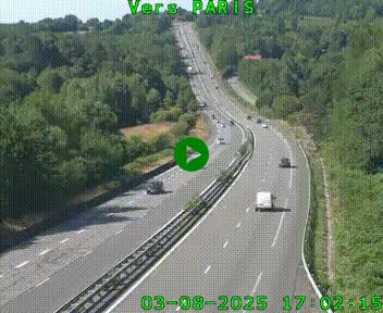 <h2>Caméra routière sur l'autoroute A20 à Bessines-sur-Gartempe. Vue orientée vers Paris</h2>