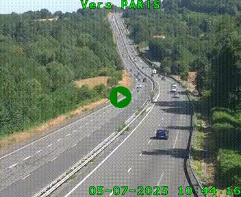 Caméra routière sur l'autoroute A20 à Bessines-sur-Gartempe. Vue orientée vers Paris