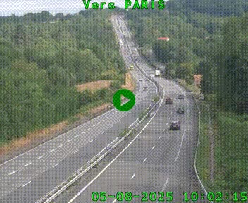 <h2>Caméra routière sur l'autoroute A20 à Bessines-sur-Gartempe. Vue orientée vers Paris</h2>
