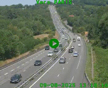 <h2>Caméra routière sur l'autoroute A20 à Bessines-sur-Gartempe. Vue orientée vers Paris</h2>
