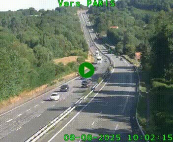 <h2>Caméra routière sur l'autoroute A20 à Bessines-sur-Gartempe. Vue orientée vers Paris</h2>