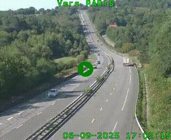 <h2>Caméra routière sur l'autoroute A20 à Bessines-sur-Gartempe. Vue orientée vers Paris</h2>