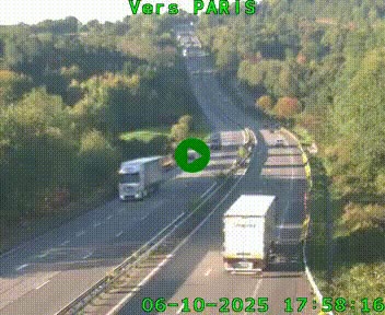 <h2>Caméra routière sur l'autoroute A20 à Bessines-sur-Gartempe. Vue orientée vers Paris</h2>