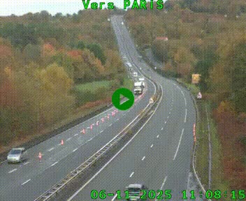 Caméra routière sur l'autoroute A20 à Bessines-sur-Gartempe. Vue orientée vers Paris