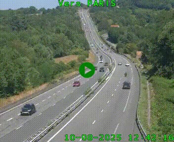 Caméra routière sur l'autoroute A20 à Bessines-sur-Gartempe. Vue orientée vers Paris