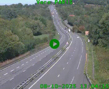 <h2>Caméra routière sur l'autoroute A20 à Bessines-sur-Gartempe. Vue orientée vers Paris</h2>