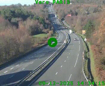 <h2>Caméra routière sur l'autoroute A20 à Bessines-sur-Gartempe. Vue orientée vers Paris</h2>