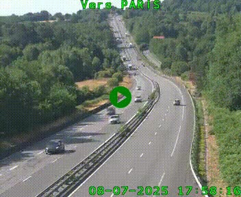 Caméra routière sur l'autoroute A20 à Bessines-sur-Gartempe. Vue orientée vers Paris