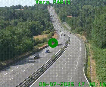 Caméra routière sur l'autoroute A20 à Bessines-sur-Gartempe. Vue orientée vers Paris