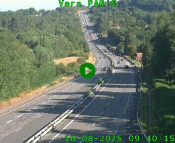<h2>Caméra routière sur l'autoroute A20 à Bessines-sur-Gartempe. Vue orientée vers Paris</h2>