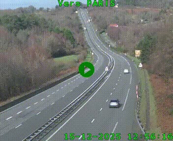 Caméra routière sur l'autoroute A20 à Bessines-sur-Gartempe. Vue orientée vers Paris