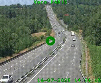Caméra routière sur l'autoroute A20 à Bessines-sur-Gartempe. Vue orientée vers Paris