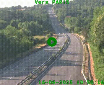 Caméra routière sur l'autoroute A20 à Bessines-sur-Gartempe. Vue orientée vers Paris