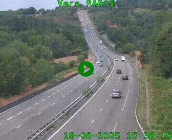 Caméra routière sur l'autoroute A20 à Bessines-sur-Gartempe. Vue orientée vers Paris