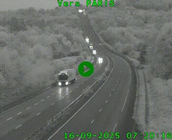 Caméra routière sur l'autoroute A20 à Bessines-sur-Gartempe. Vue orientée vers Paris