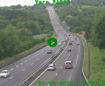 Caméra routière sur l'autoroute A20 à Bessines-sur-Gartempe. Vue orientée vers Paris