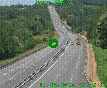 Caméra routière sur l'autoroute A20 à Bessines-sur-Gartempe. Vue orientée vers Paris