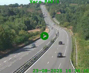 <h2>Caméra routière sur l'autoroute A20 à Bessines-sur-Gartempe. Vue orientée vers Paris</h2>