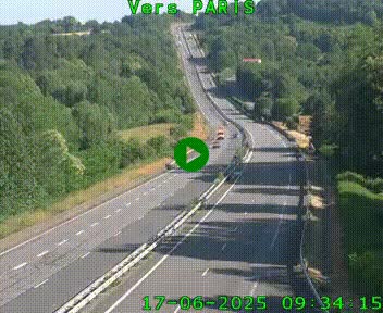 Caméra routière sur l'autoroute A20 à Bessines-sur-Gartempe. Vue orientée vers Paris