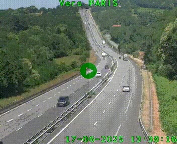 Caméra routière sur l'autoroute A20 à Bessines-sur-Gartempe. Vue orientée vers Paris