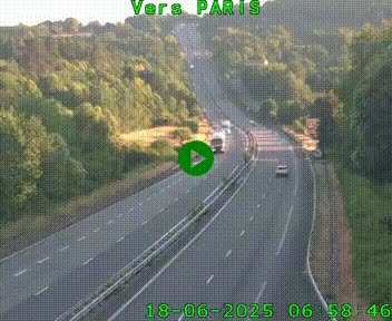 Caméra routière sur l'autoroute A20 à Bessines-sur-Gartempe. Vue orientée vers Paris