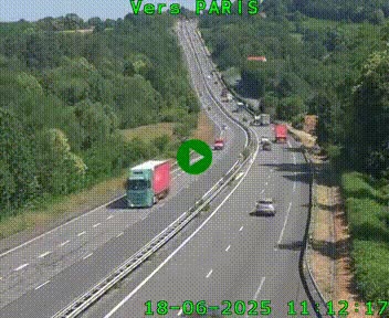 Caméra routière sur l'autoroute A20 à Bessines-sur-Gartempe. Vue orientée vers Paris